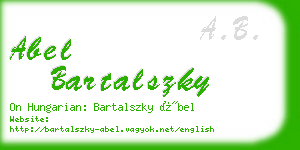 abel bartalszky business card